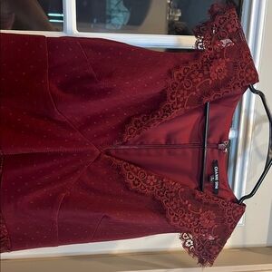 Gianni Bini Burgundy Lace Dress